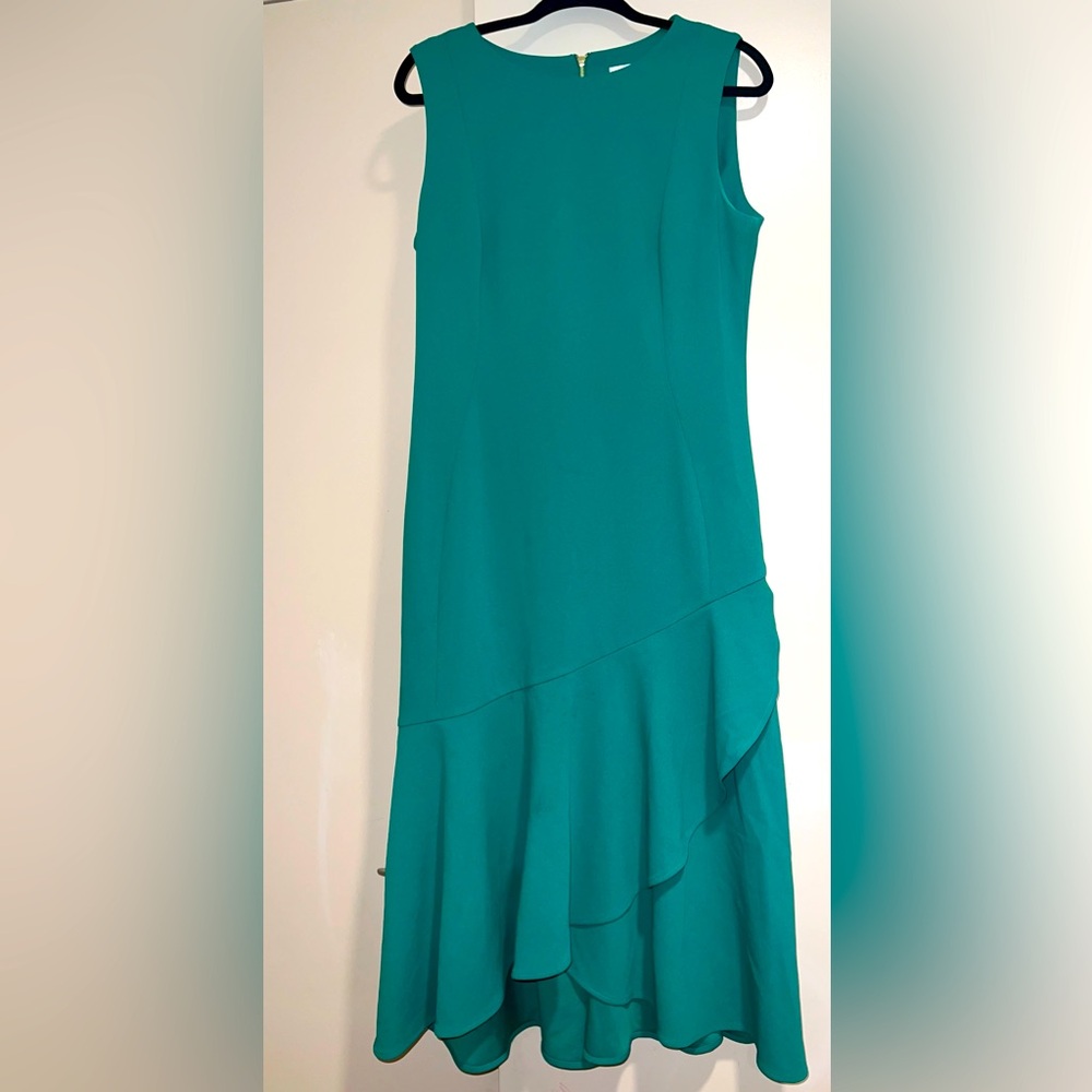 Green Calvin Klein green dress.